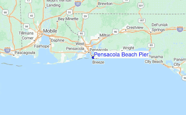 Pensacola Beach Pier Surf Forecast And Reports Florida Gulf Pensacola Beach Pier Regional Map