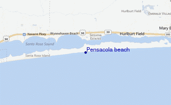 Pensacola beach location map