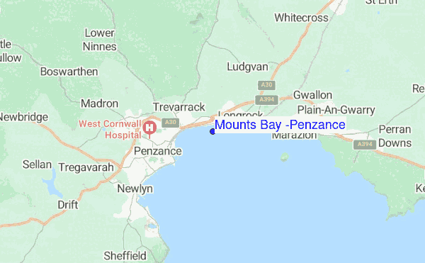 Mounts Bay Cornwall Map Mounts Bay (Penzance) Surf Forecast And Surf Report