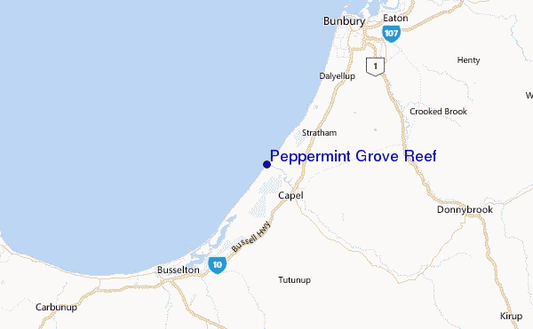 Peppermint Grove Reef Location Map