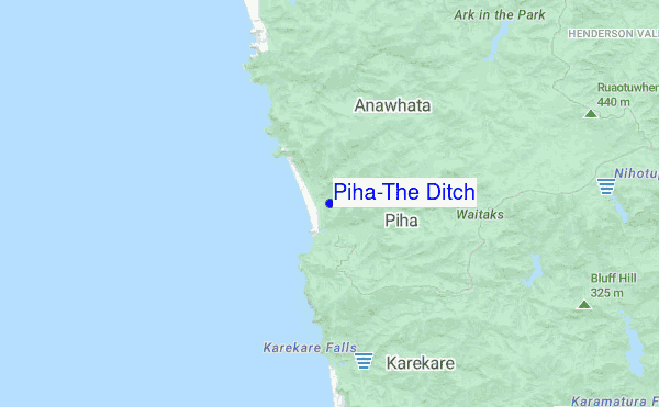 Piha-The Ditch location map