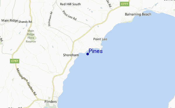 Pines location map