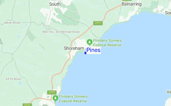 Pines location map