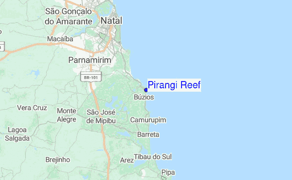 Pirangi Reef Location Map