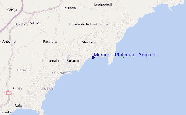 Moraira - Platja de l'Ampolla location map