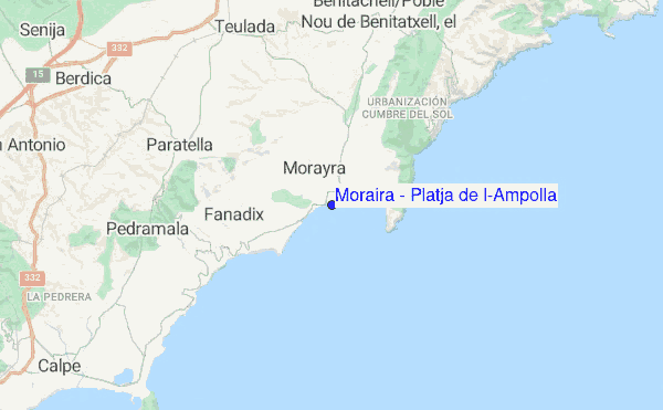 Moraira - Platja de l'Ampolla location map