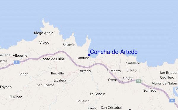 Concha de Artedo location map
