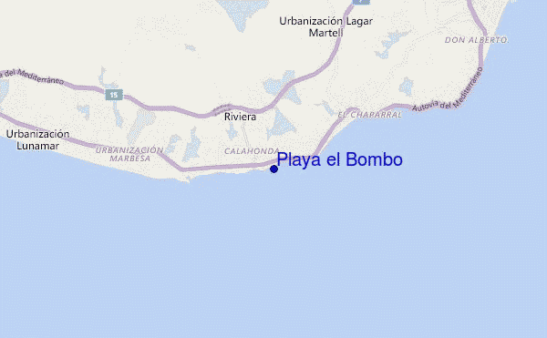 Playa el Bombo location map