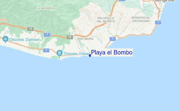 Playa el Bombo location map