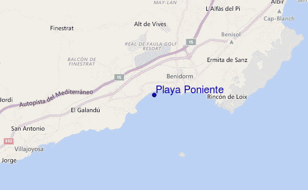 Playa Poniente location map