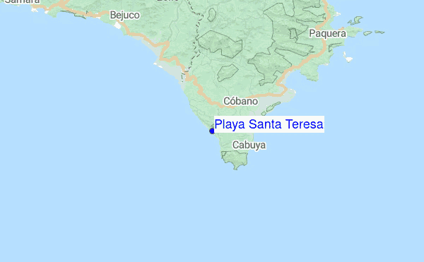 Playa Santa Teresa Surf Forecast And Reports Golfo De Nicoya Playa Santa Teresa Regional Map Local