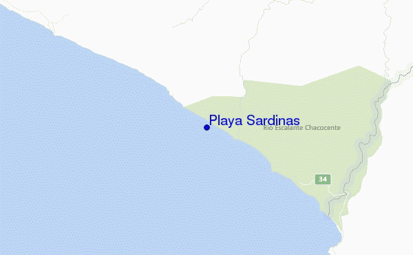 Playa Sardinas location map