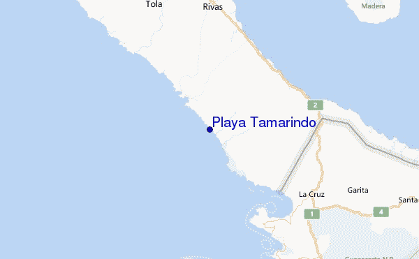 Playa Tamarindo Location Map