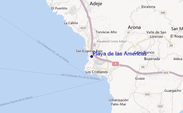 Playa de las Americas location map