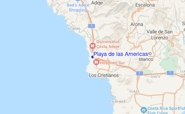 Playa de las Americas location map