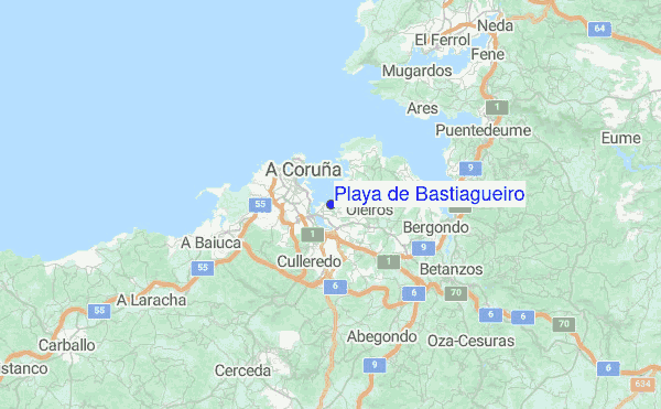 Playa de Bastiagueiro Location Map