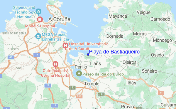 Playa de Bastiagueiro location map