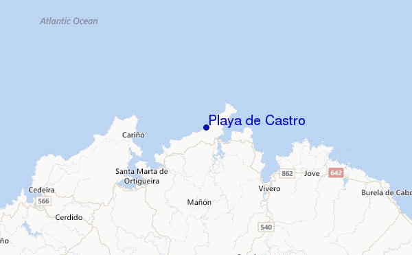Playa de Castro Location Map