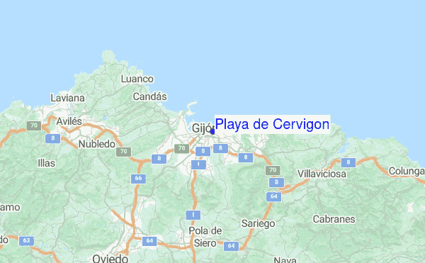 Playa de Cervigon Location Map
