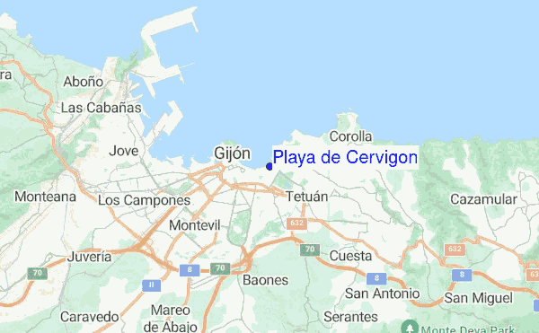 Playa de Cervigon location map