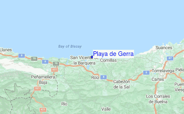 Playa de Gerra Location Map