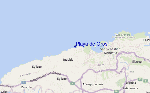 Playa de Gros location map