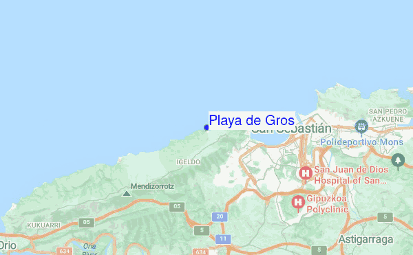 Playa de Gros location map