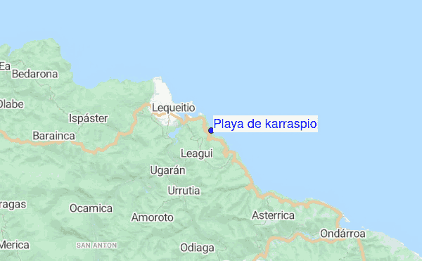 Playa de karraspio location map