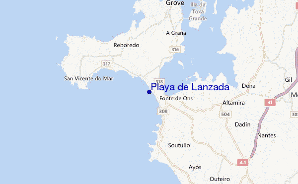 Playa de Lanzada location map