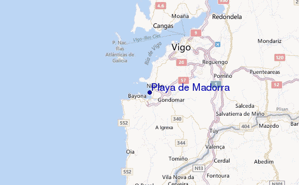 Playa de Madorra Location Map