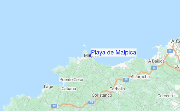Playa de Malpica Location Map