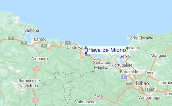 Playa de Miono Location Map