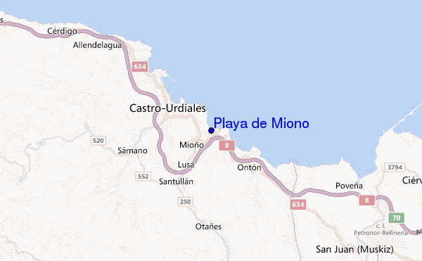 Playa de Miono location map