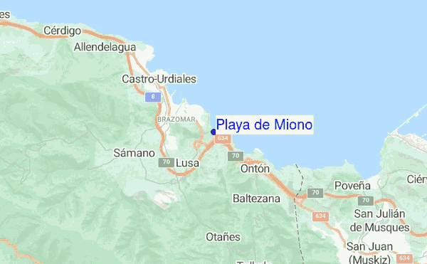 Playa de Miono location map