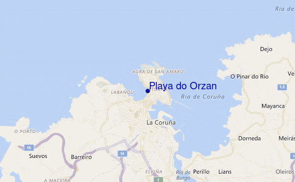 Playa do Orzan location map