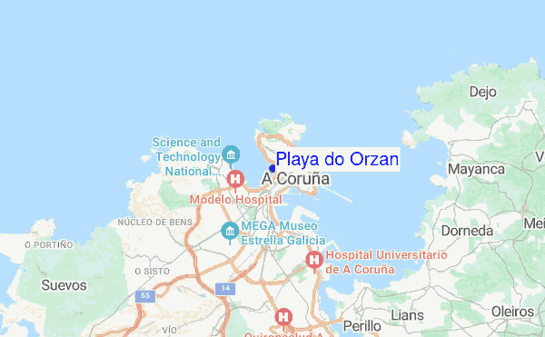 Playa do Orzan location map