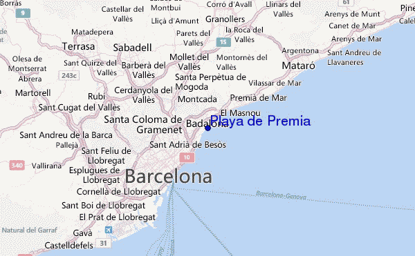Playa de Premia Location Map