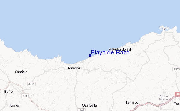 Playa de Razo location map