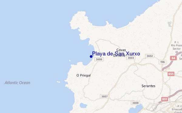 Playa de San Xurxo location map