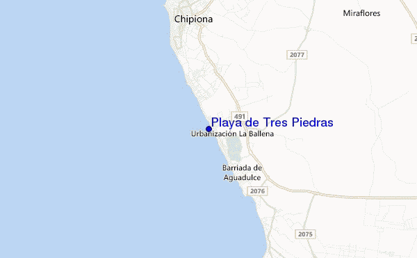 Playa de Tres Piedras location map