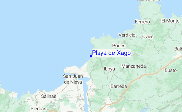 Playa de Xago location map