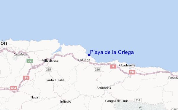 Playa de la Griega Location Map