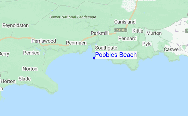 Pobbles Beach location map