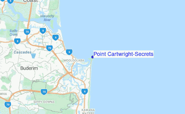 Point Cartwright/Secrets location map