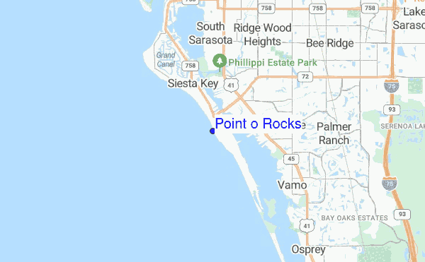 Point o Rocks location map