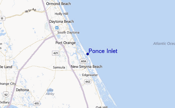 Ponce Inlet Location Map
