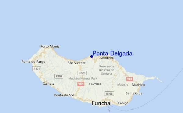Ponta Delgada Location Map