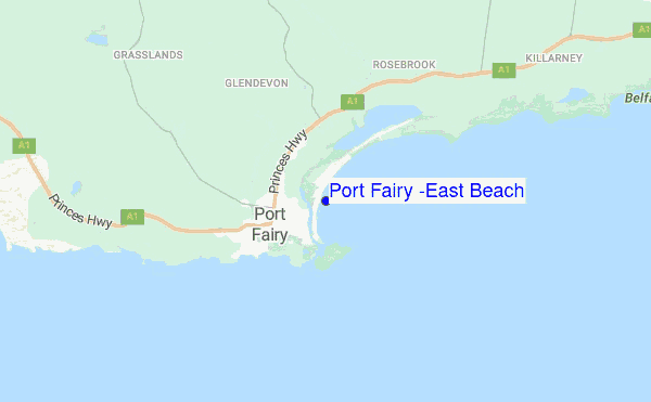 Port Fairy (East Beach) location map