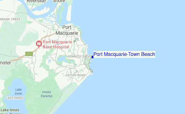 Port Macquarie-Town Beach location map