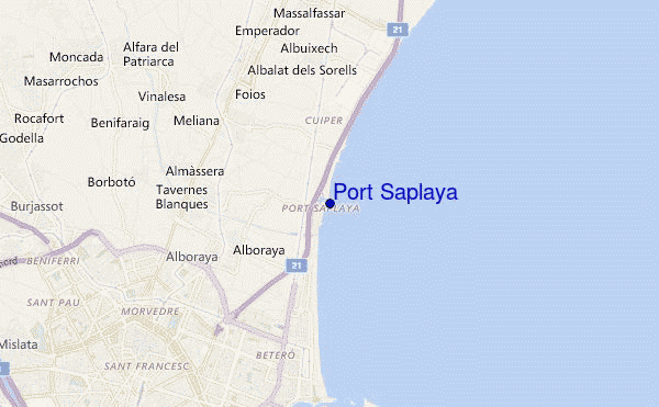 Port Saplaya location map